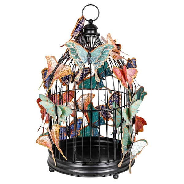 Outdoor Magnetic Luna Moths with Black Cage