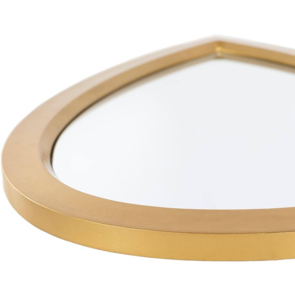 Gold Oval Wood Wall-Mounted Accent Mirror