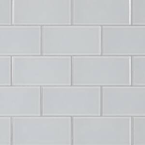Tessera Subway Ice White 3 in. x 6 in. Glass Subway Wall Tile (10.96 sq. ft./Case)