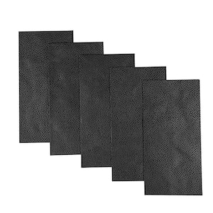 8 in. x 12 in. Black Self-Adhesive Leather Drywall Repair Patch For Car Seats, Couch Furniture (5-Pack)