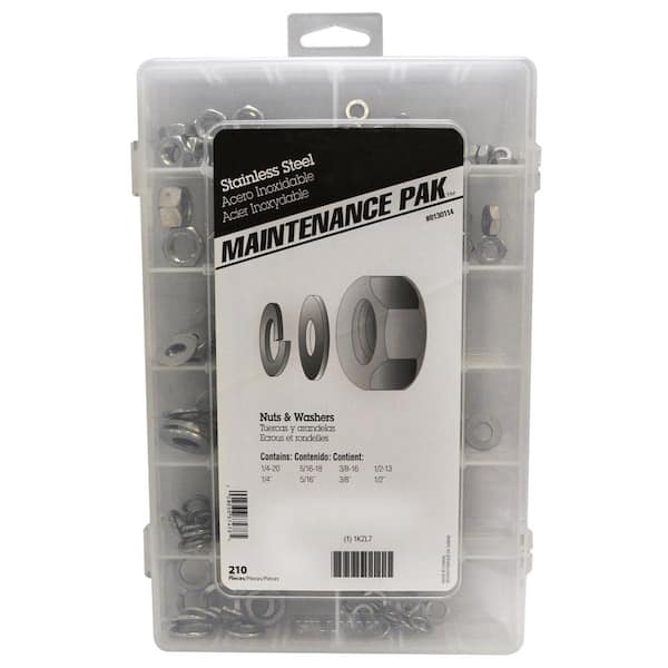 Hillman Stainless Steel Nut and Washer Assorted Kit (210-Piece)