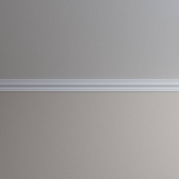 Ekena Millwork Grace 2.375 in. D x 3.375 in. W x 96 in. L Polyurethane Crown Moulding