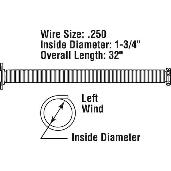 Prime-Line Garage Door Torsion Spring, 0.250 in. x 1-3/4 in. x 32