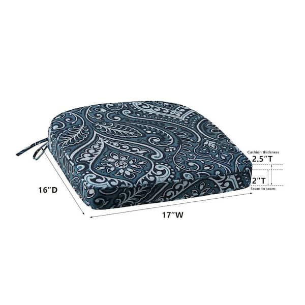 Blue Square Outdoor Round Corner Seat Cushion 4-Pack HPF993HCNN