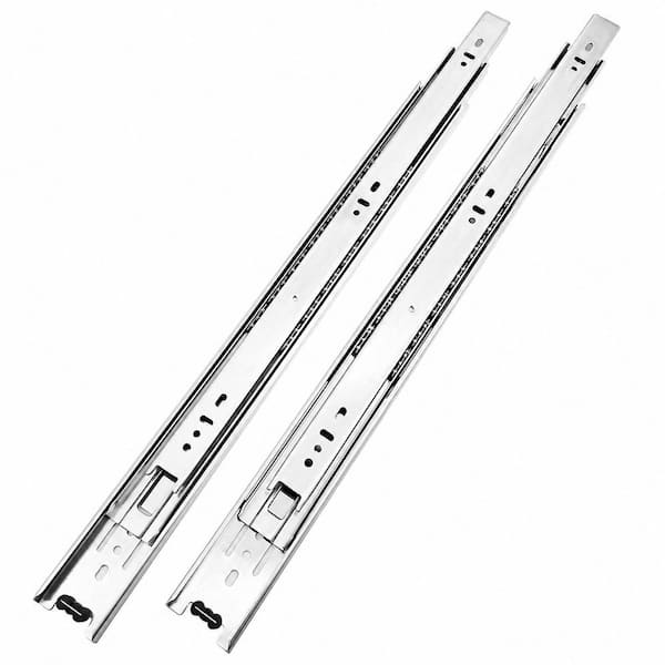 3-Section 16 in. Zinc Plated Side Mount Cold Rolled Steel Soft-Close Heavy Duty Ball Bearing Drawer Slides 6 Pairs