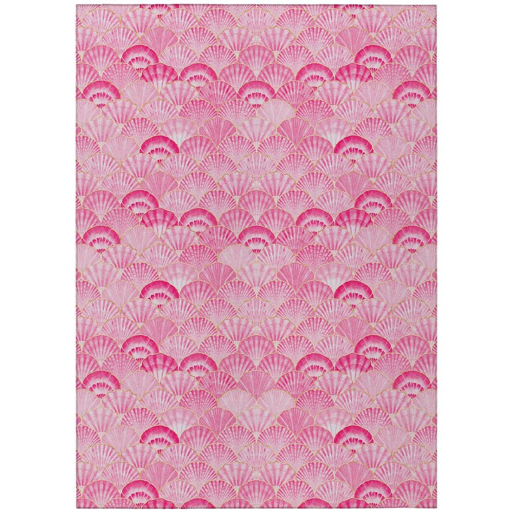 Surfside 10 ft. x 14 ft. Pink Geometric Indoor/Outdoor Area Rug