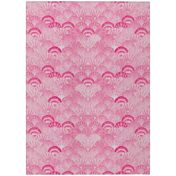 Addison Rugs Surfside Pink 5 ft. x 7 ft. 6 in. Geometric Indoor/Outdoor Area Rug