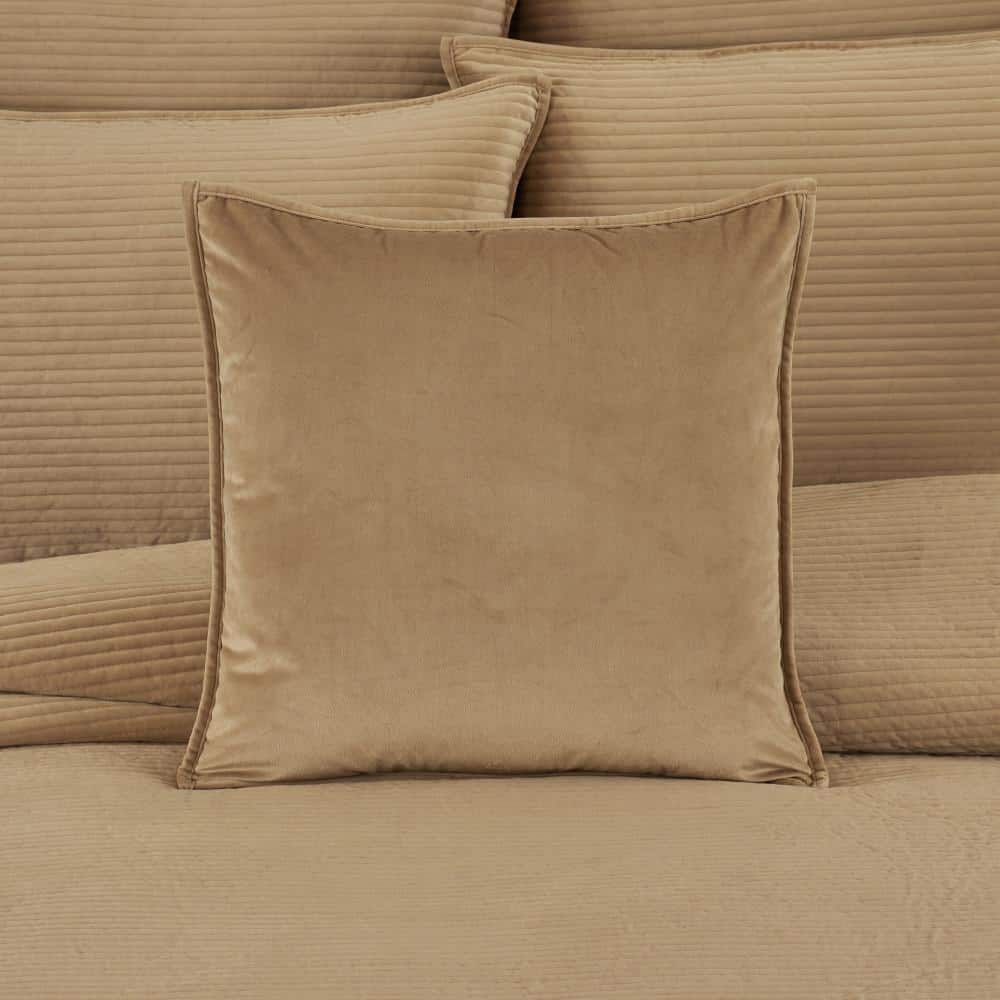 Toulhouse Gold Velvet 20" Square Decorative Throw Pillow Cover