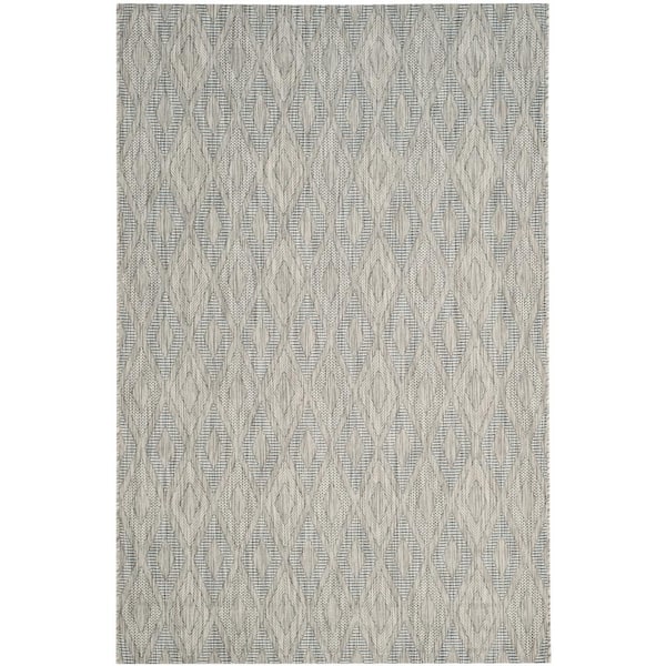 Courtyard Gray 4 ft. x 6 ft. Solid Indoor/Outdoor Patio  Area Rug