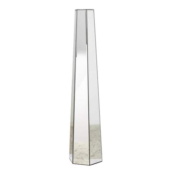 Unbranded Hollowed-out Design 30 in. Silver Handmade Cylinder Glass Decorative Floor Vase, for Decorate Home Bedroom Study Office