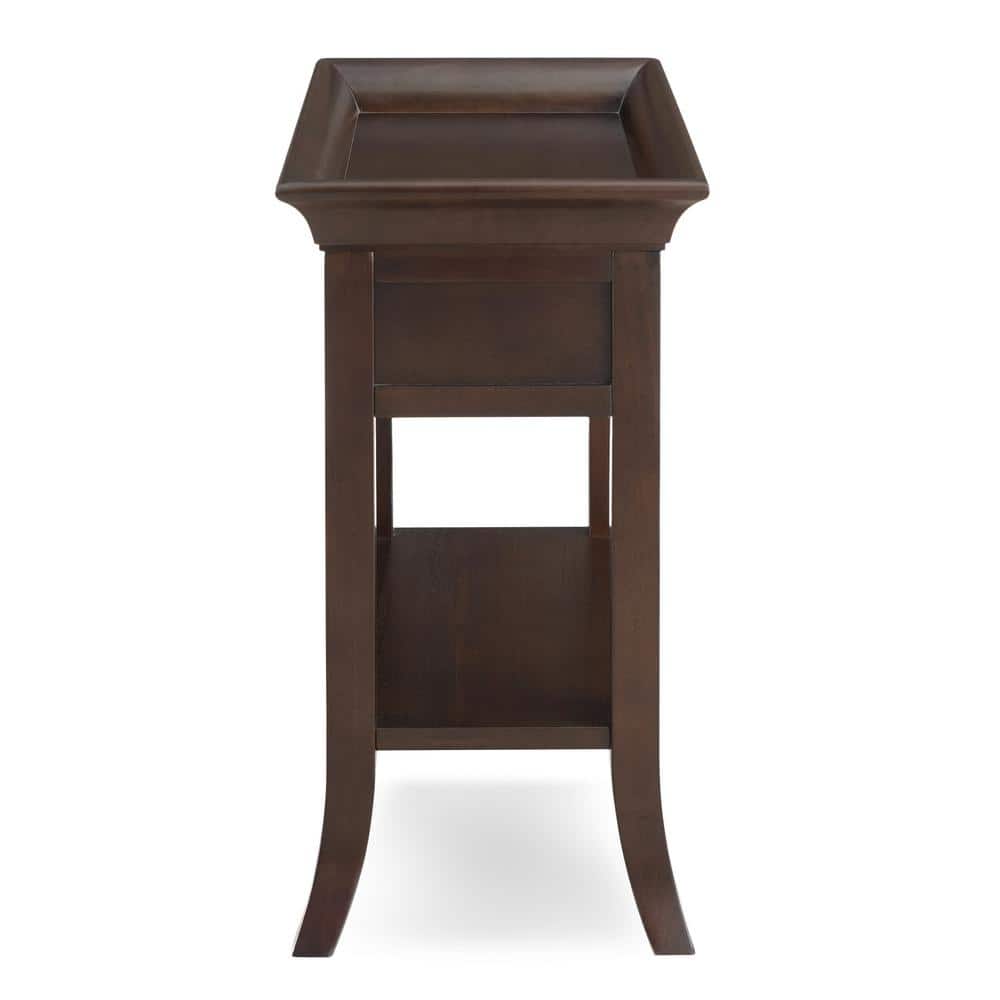 Traditional Chocolate Cherry Solid Wood Side Table with Storage