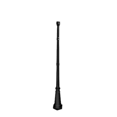 Decorative Cast Aluminum 79 in. Tall 3 in. Fitter Outdoor Black Post Light Pole
