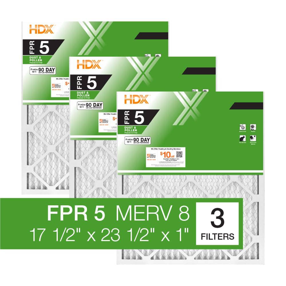 17.5 in. x 23.5 in. x 1 in. Standard Pleated Air Filter FPR 5, MERV 8 (3-Pack) price history on PriceWatchPro