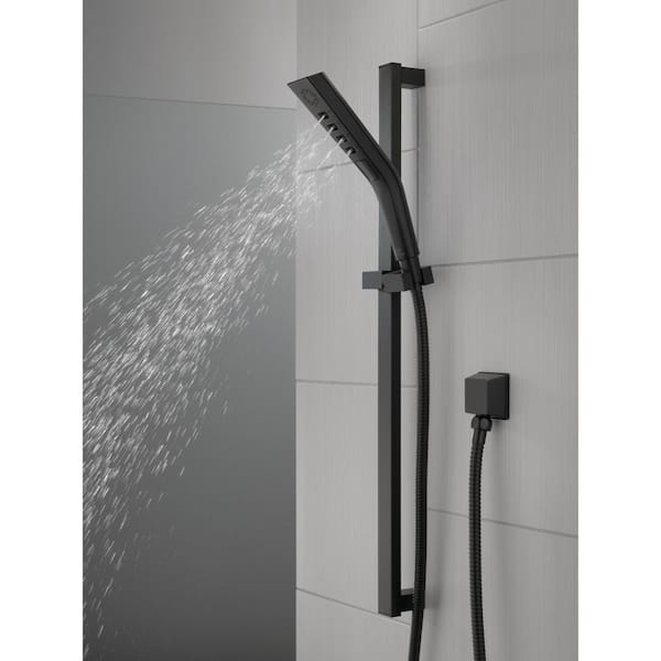 3-Spray Patterns 1.75 GPM 1.81 in. Wall Mount Handheld Shower Head with H2Okinetic in Matte Black