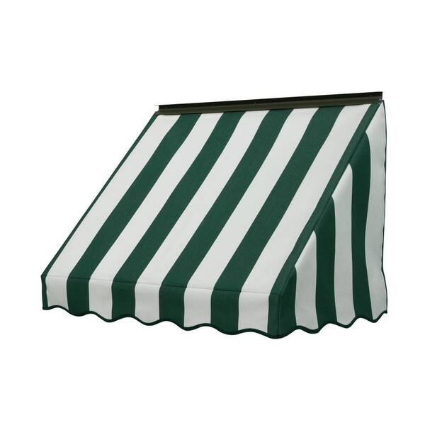 NuImage Awnings 3 ft. 3700 Series Fabric Window Fixed Awning (23 in. H x 18 in. D) in Forest Green/Natural (6-Bar)