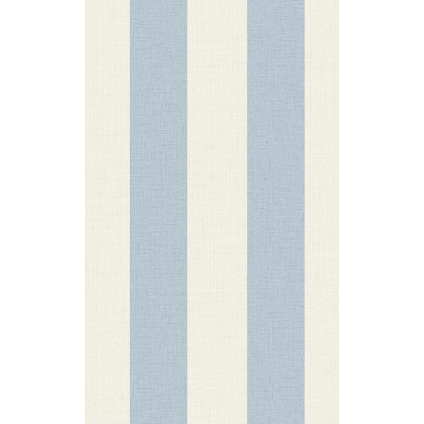 Walls Republic Blue Simple Stripe 57 sq. ft. Non-Woven Textured Non-pasted Double Roll Wallpaper R7981