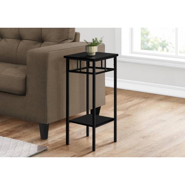 HomeRoots 12 in. Black Square MDF End Table