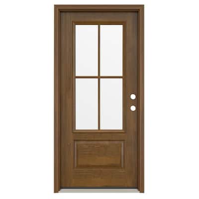 Greatview Doors 36-in x 80-in Wood 3/4 Lite Right-Hand Inswing