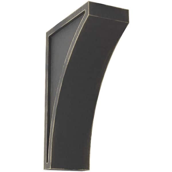 Ekena Millwork 3 in. x 10 in. x 6-1/2 in. Black Large Lawson Wood Vintage Decor Corbel