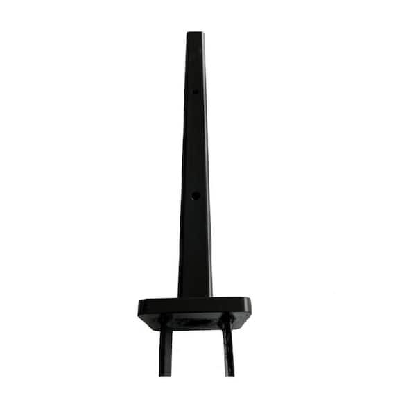 LH EP 3 in. x 3 in. x 2-2/3 ft. Black Metal Pronged Post Holder for Dig-In Installation EP Fence