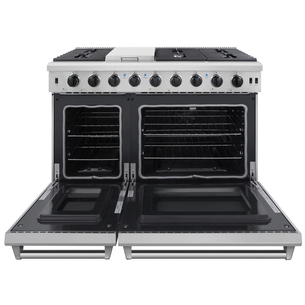 Thor Kitchen 48" Stainless Steel Dual Oven Gas Range with Griddle