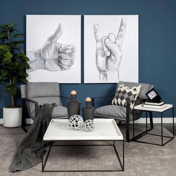 Guilia Castlerock Gray with Metal Frame Sling Accent Chair