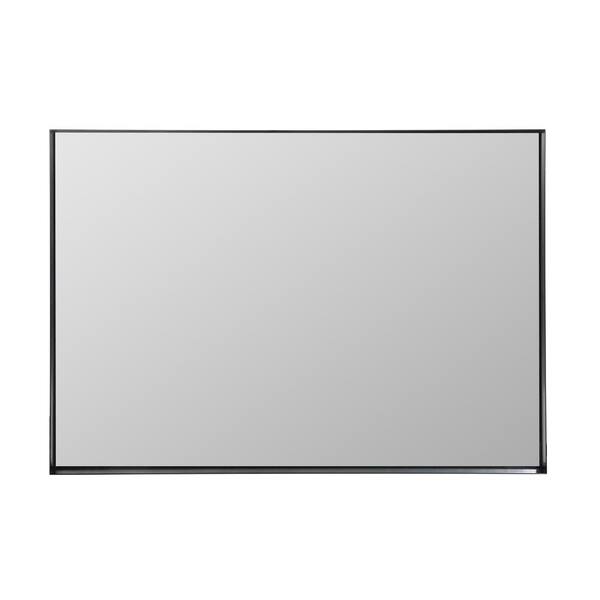 Unbranded 48 in. W x 32 in. H Rectangle Aluminum Framed Wall Mounted Bathroom Vanity Mirror in Black