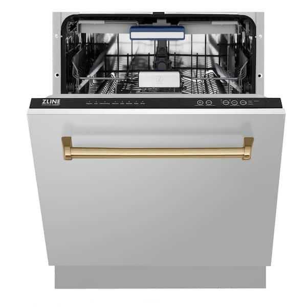 Autograph Edition 24 in. Top Control 8-Cycle Tall Tub Dishwasher with 3rd Rack in Stainless Steel & Champagne Bronze