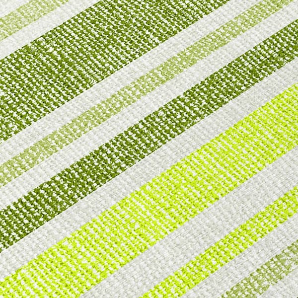 Green and Yellow 2 ft. x 3 ft. Woven Striped Polyester Rectangle Indoor/Outdoor Area Rug