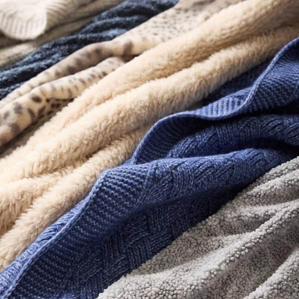 Tommy Bahama Treillage Knit Denim Blue Wool Blend 50 x 60 in