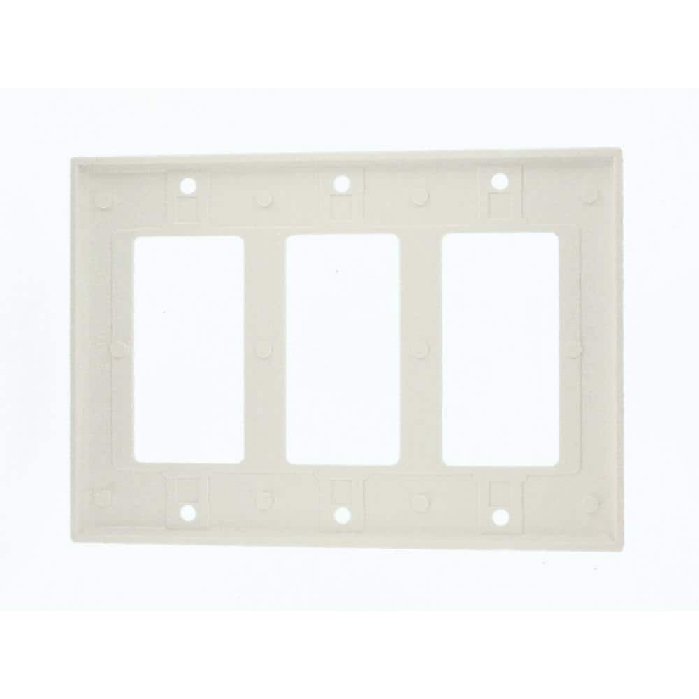 White 3-Gang Thermoset Mounting Plate