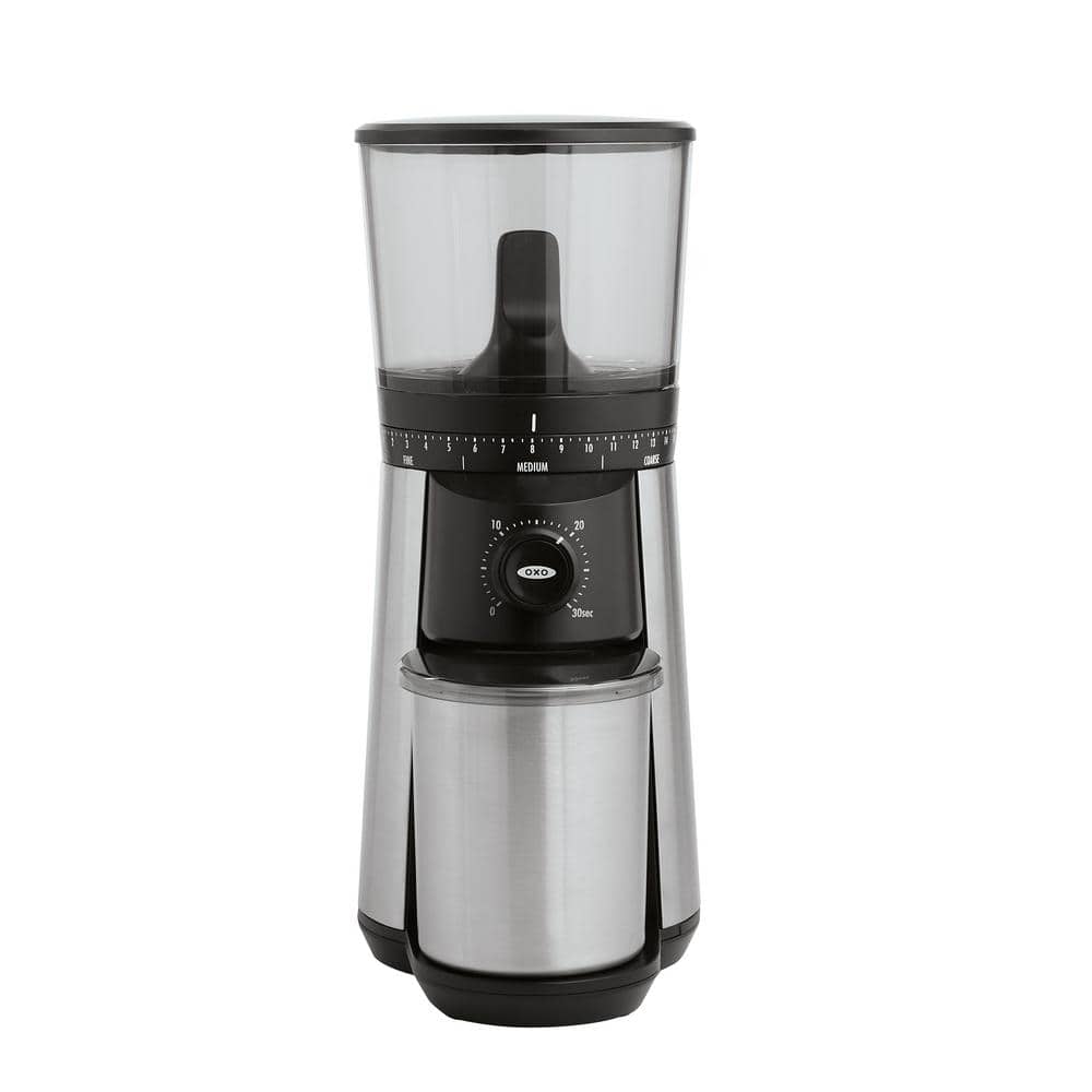 Silver Stainless Steel Conical Burr Coffee Grinder