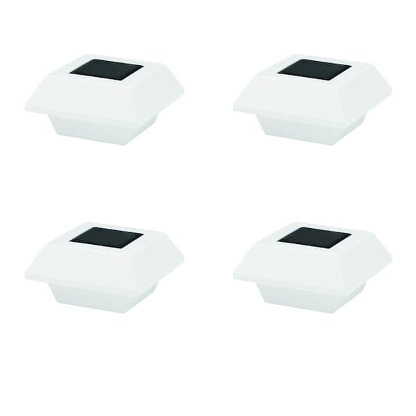 Hampton Bay 10 Lumens Integrated LED White Outdoor Solar Roof Gutter Light (4-Pack)
