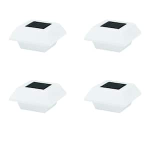 10 Lumens Integrated LED White Outdoor Solar Roof Gutter Light (4-Pack)