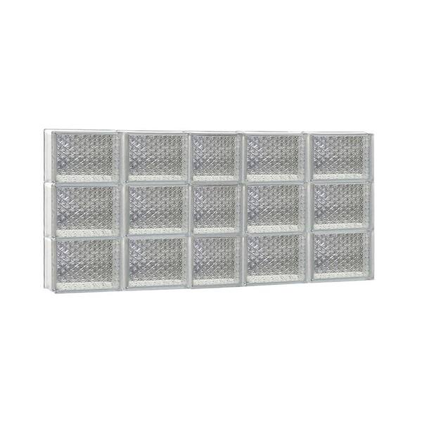 Clearly Secure 36.75 in. x 17.25 in. x 3.125 in. Frameless Diamond Pattern Non-Vented Glass Block Window