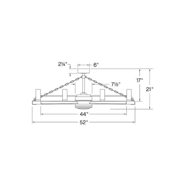 Sawyer 52.0 in. LED Smart Indoor/Outdoor Metallic Matte Bronze Fandelier with 44.0 in. Ceiling Fan and Remote Control