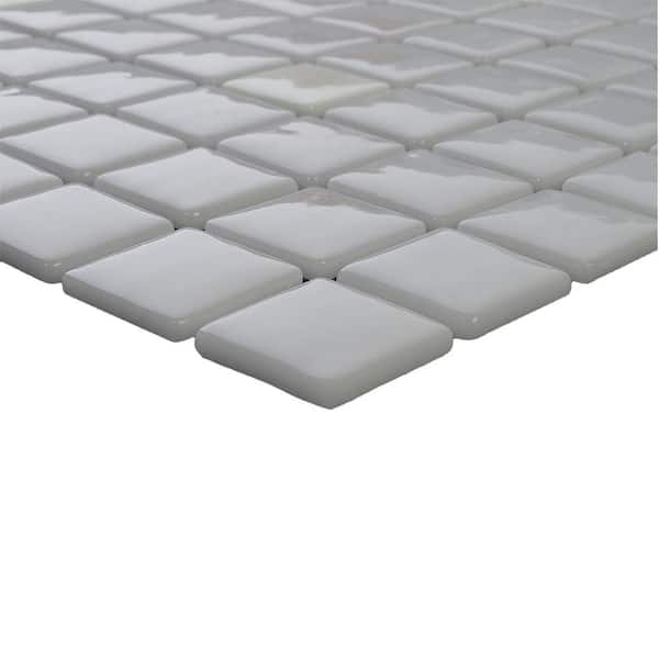 Glass Tile Love White Hot White 12.5 in. x 21.5 in. Chips Mosaic Glossy Glass Wall Floor Pool Tile (10.76 sq. ft./Case)