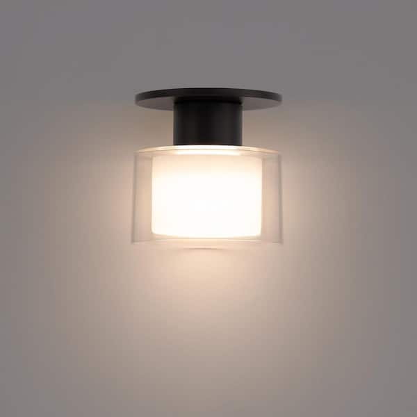 Twist-N-Lite 5 in. Black Selectable LED Semi-Flush Mount