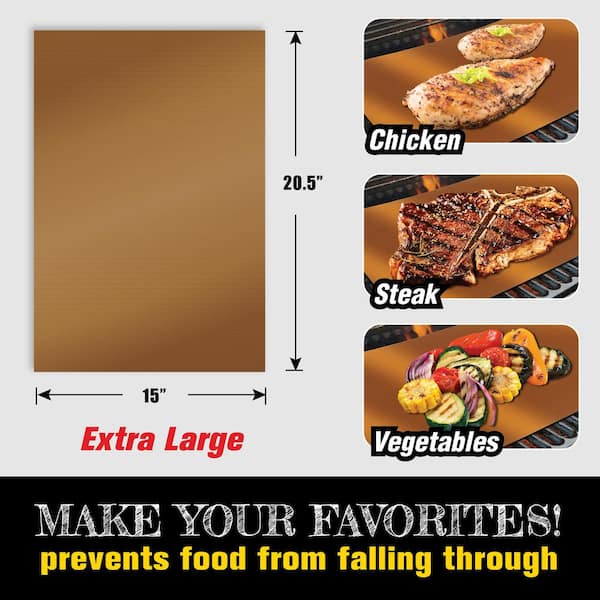 Copper Grill Mat Cooking Accessory (2-Pack) YOSHIGC10 - The Home Depot