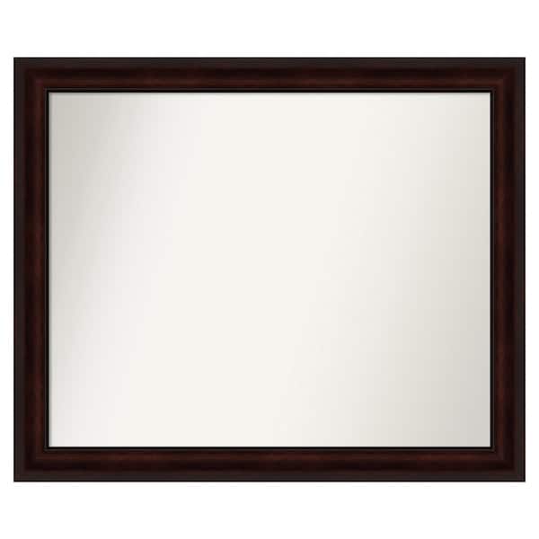 Amanti Art Coffee Bean Brown 41.25 in. x 34.25 in. Custom Non-Beveled Satin Recycled Polystyrene Framed Vanity Wall Mirror