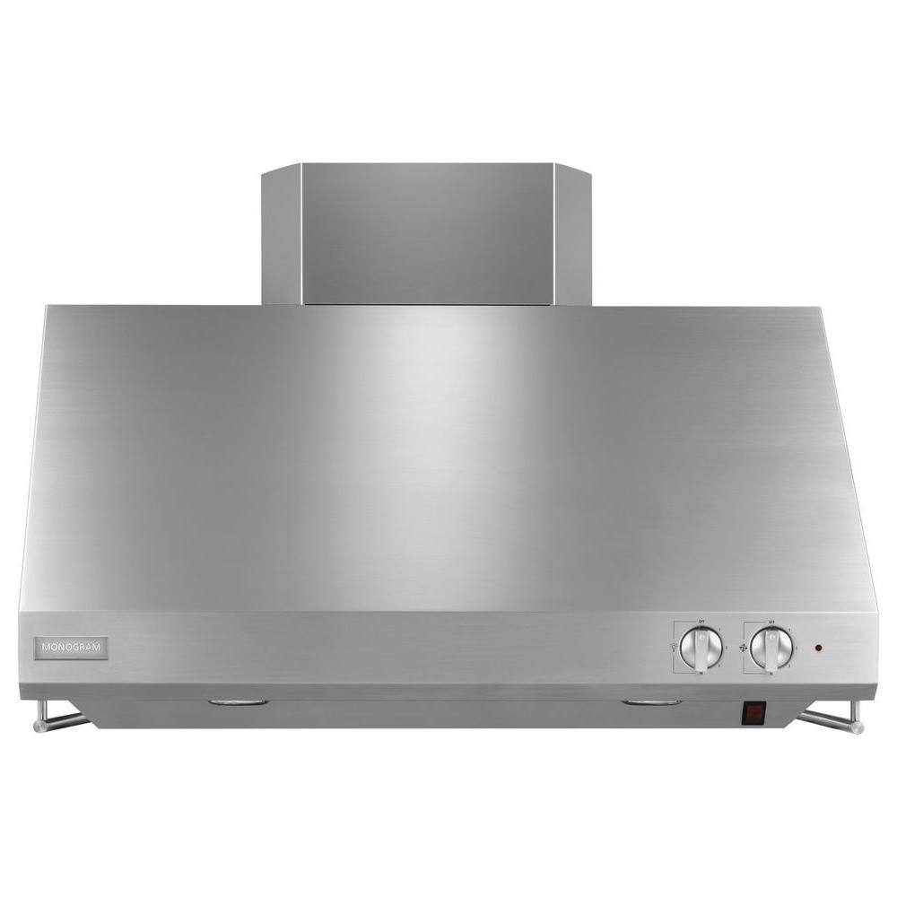 Monogram 36 in. Professional Island Range Hood with Light in Stainless Steel