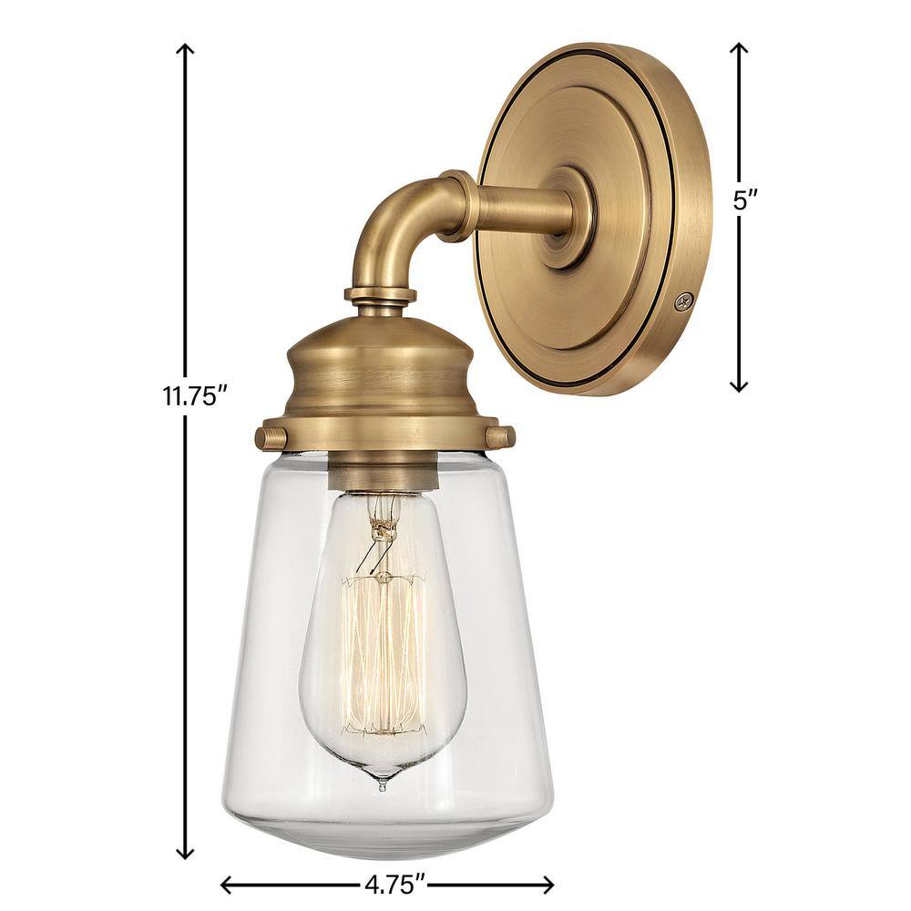 Heritage Brass Dimmable Outdoor Wall Light with Clear Glass