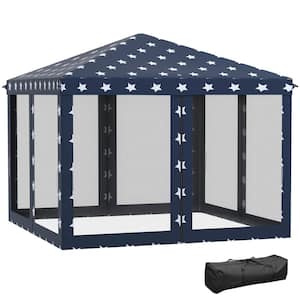 10 ft. x 10 ft. Pop Up Canopy Grill Gazebos With Removable Zipper Netting, Carry Bag, Height Adjustable for Patio Yard