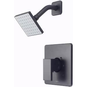 Mod 1-Handle Wall Mount Shower Faucet Trim Kit in Matte Black with Square Showerhead (Valve not Included)