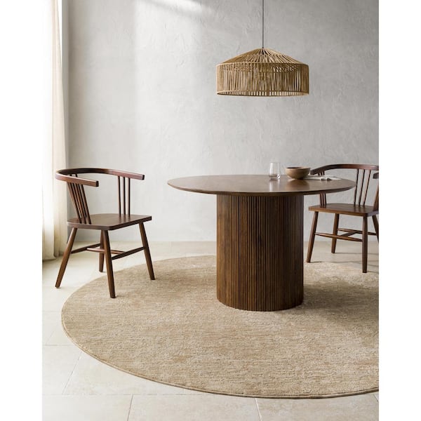 Masterpiece Beige/Tan Traditional 8 ft. Round ft. Indoor Area Rug