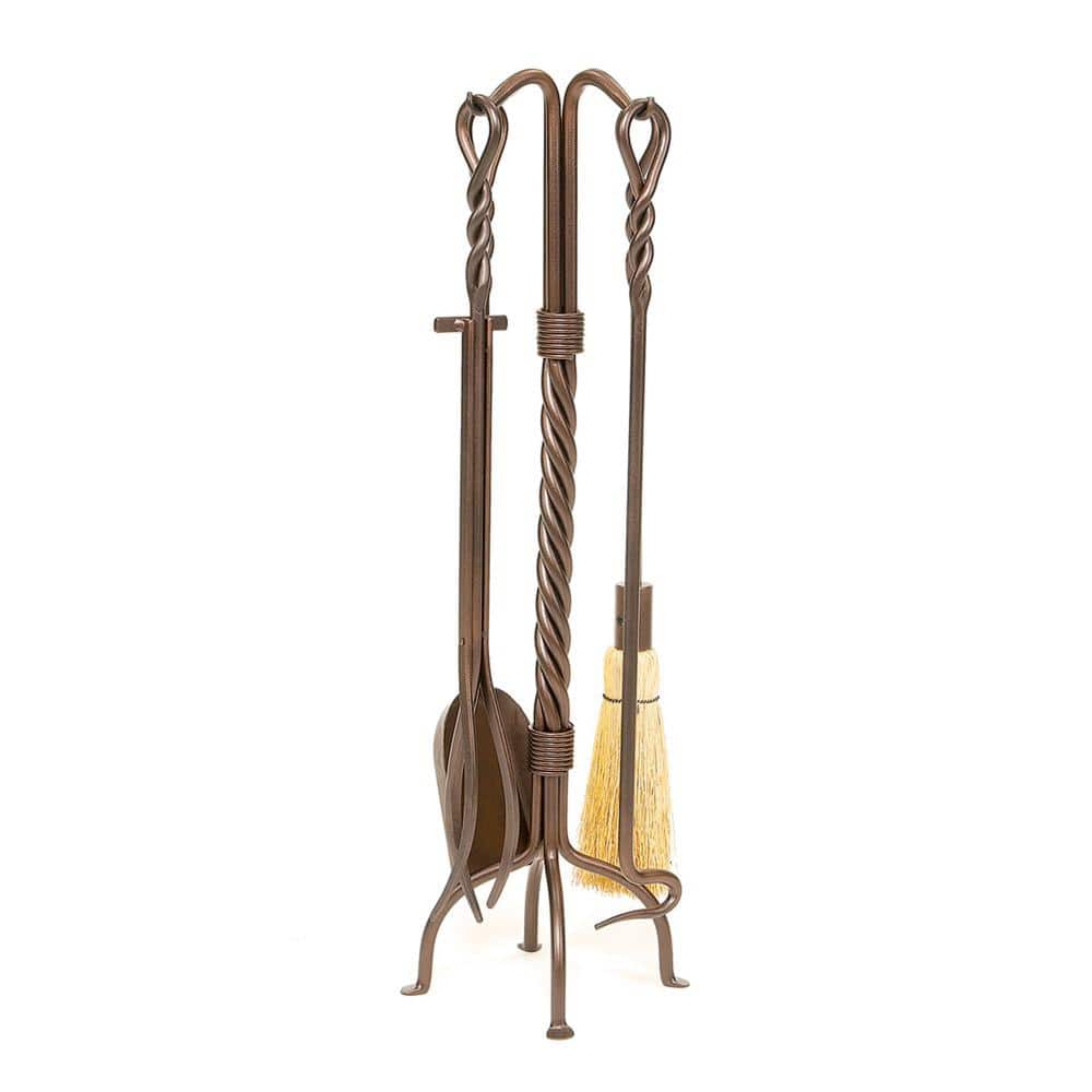 30 in. Tall Roman Bronze Twisted Rope 5-Piece Fireplace Tool Set price history on PriceWatchPro