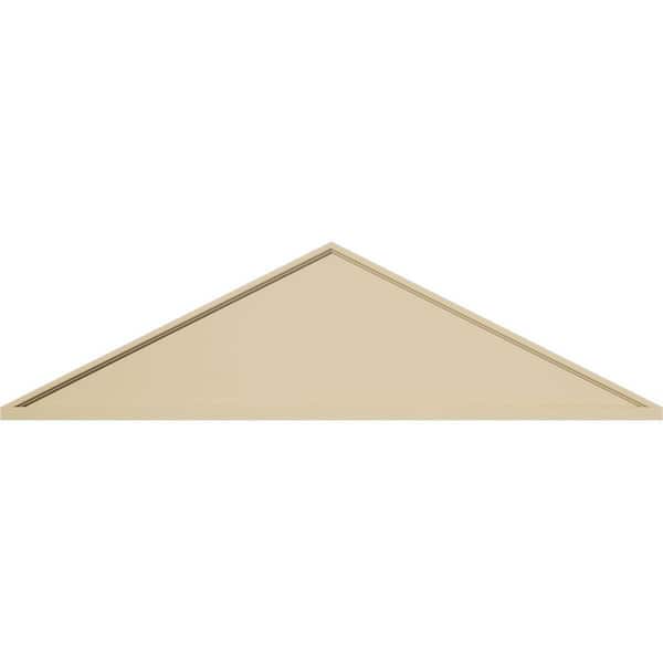 Ekena Millwork 52-in. W x 14-in. H x 2-in. P (Pitch 6/12) Peaked Cap Smooth Signature Urethane Pediment, Primed Tan