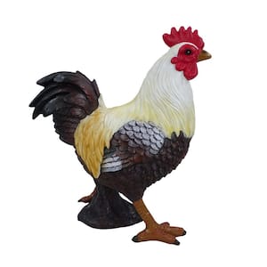 16 in. Tall Rustic Rooster Statue, Farmhouse Tabletop and Garden Decor