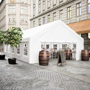 20 ft. x 32 ft. Outdoor White Party Canopy Heavy-Duty Wedding Tent with Removable Side Walls