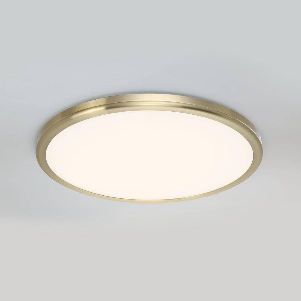 Elysian 22" Brass LED Flush Mount Ceiling Light, Energy Star Certified
